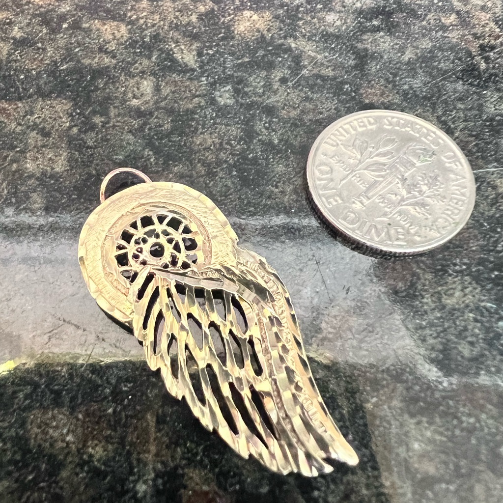 Pendant Solid 14k Gold Redwing